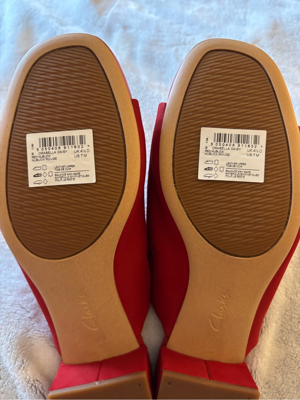 Clarks Red Open-Toe Slide Mules - Picture 4 of 4
